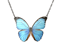Image 1 of Blue Morpho Butterfly Necklace