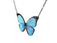 Image 2 of Blue Morpho Butterfly Necklace