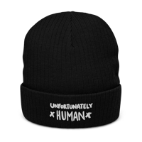 Image 2 of Unfortunately Human Ribbed knit beanie