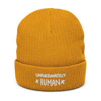 Image 4 of Unfortunately Human Ribbed knit beanie