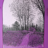 Image 4 of 'Old Barn' Screen Print on Bright Pink