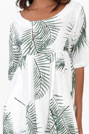 Image of Cleo Linen/ Cotton Dress- palm print