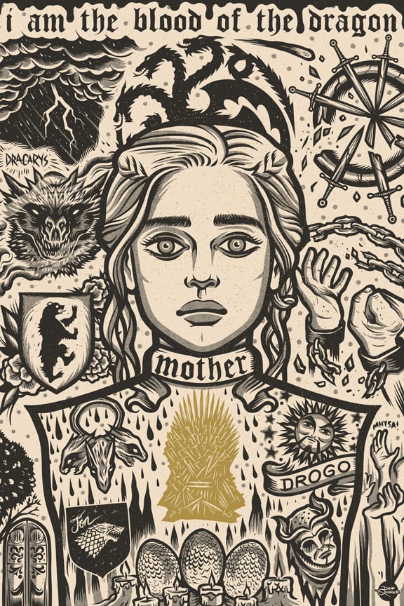 Image of Dany - Icon Print - Gold Heart Variant