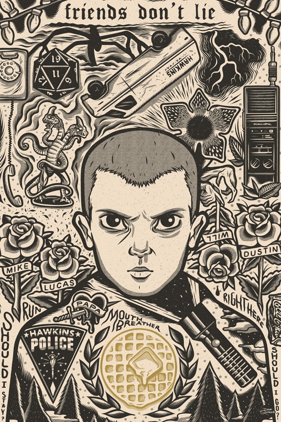 Image of Eleven - Icon Print - Gold Heart Variant