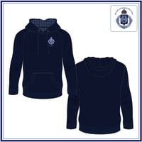 Image 1 of Navy Cotton Fleece Pullover Hoodie - Unisex - $55.45