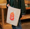 House On Fire Repurposed Tote Bag