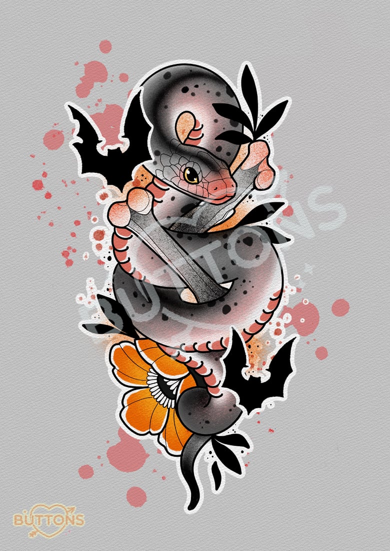Image of Halloween Snake Print