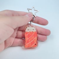 Image 2 of sushi glitter keychain (B graded with discount price)