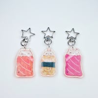 Image 1 of sushi glitter keychain (B graded with discount price)