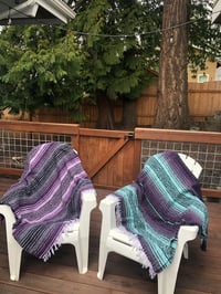 Image 1 of Black Baja Blanket - Purples
