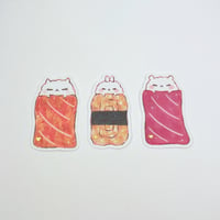 Image 1 of Sushi sticker with specialty gold foil reflection 