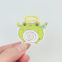 Image 3 of Frog sticker with specialty gold foil reflection 