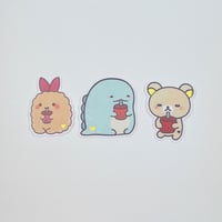 Image 2 of 4 Random milk tea animal stickers grab bag (B Graded with gold foil reflection)