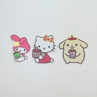 Image 3 of 4 Random milk tea animal stickers grab bag (B Graded with gold foil reflection)