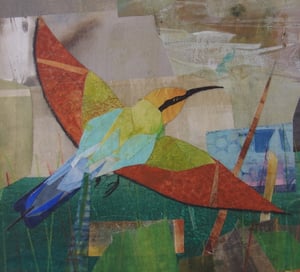 Image of original collage of an Australian Rainbow Bee-eater