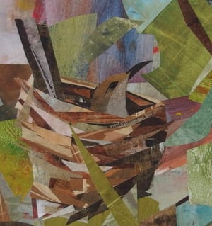 Image of Original Collage of an Australian Brown Honeyeater