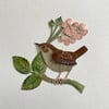 Wren and Blackberry Blossom - Original Artwork