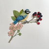 Blue tit on brambles - Original Artwork