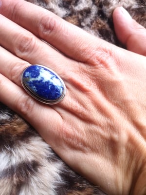 Image of Bague lapis lazuli - taille 52 - ref. hdqln
