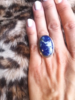 Image of Bague lapis lazuli - taille 52 - ref. hdqln