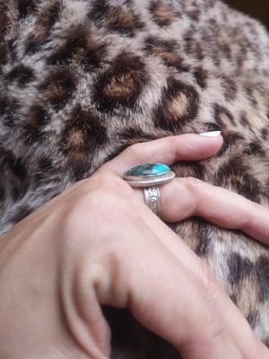 Image of Bague turquoise du tibet - taille 52 - ref. 7665.