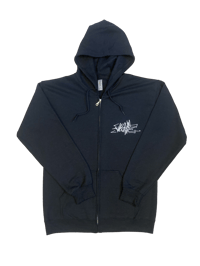 Image 1 of "STENCIL" Zip-Up Hoodie (Pitch-Black) 