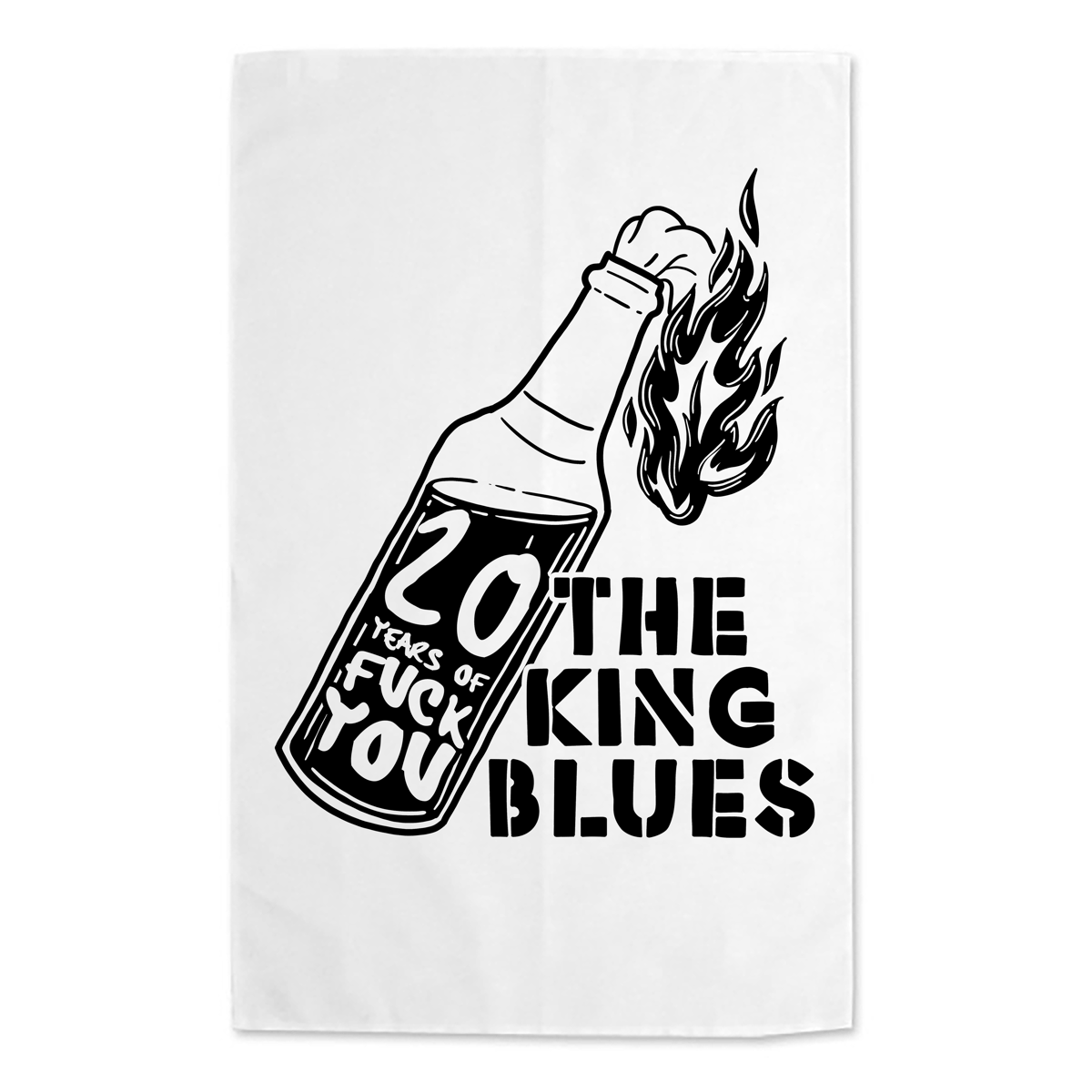 Image of "20 Years of Fuck You" The King Blues Molotov Cocktail Tea Towel 