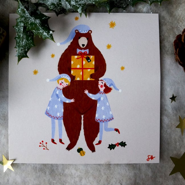 Collection "Barnabé l'ours de Noël": illustration "matin de Noël"