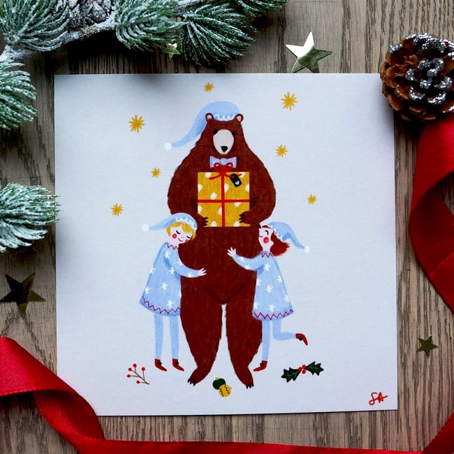 Collection "Barnabé l'ours de Noël": illustration "matin de Noël"