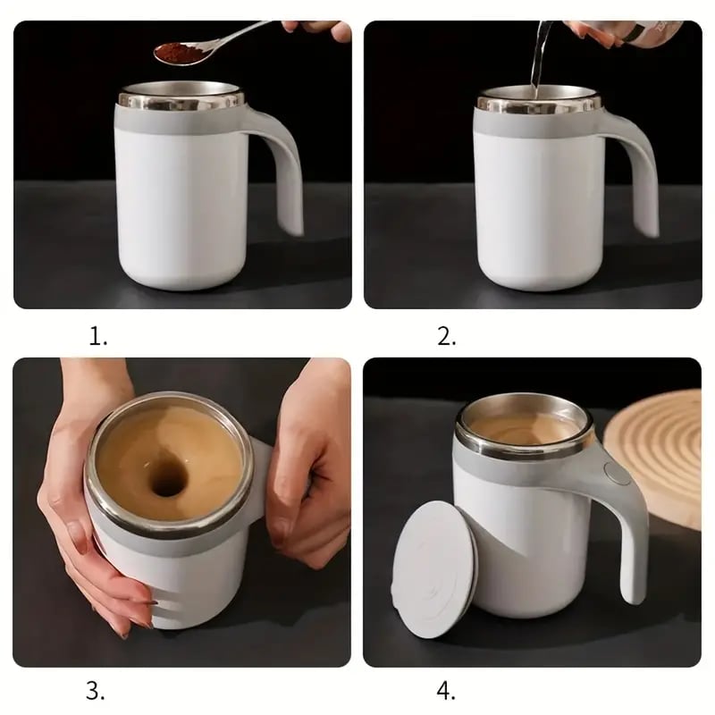 Electric Mixer Cup for Perfectly Blended Coffee, Milks