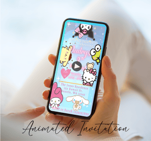 Image of Customizable Video E-invitation Kawaii Friends