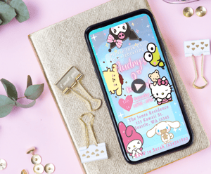 Image of Customizable Video E-invitation Kawaii Friends