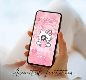 Image of Customizable Video  E-Invitation Kawaii Angel Kitty 