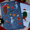 Collection "Barnabé l'ours de Noël": planche de stickers découpés