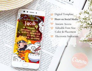 Image of Customizable Video E-Invitation Ninja Chibi