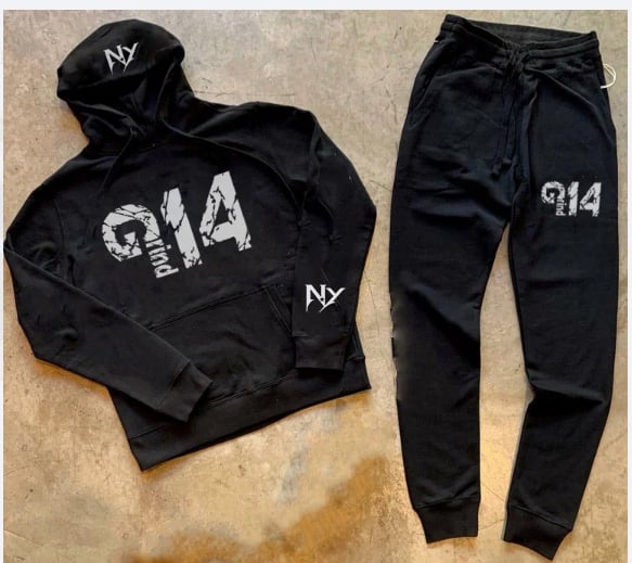 Image of EXCLUSIVE GRIND ONE FOUR BLACK SWEATSUIT