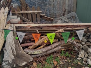 Image of Floral Pennant Flag Garland # 3