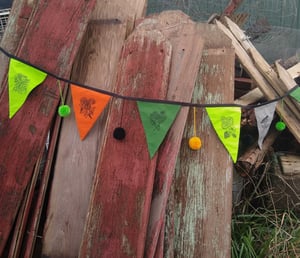 Image of Floral Pennant Flag Garland # 4