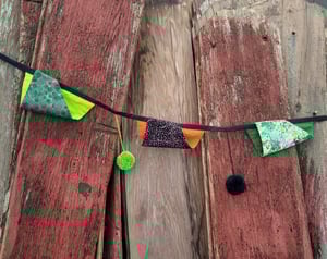 Image of Floral Pennant Flag Garland # 4