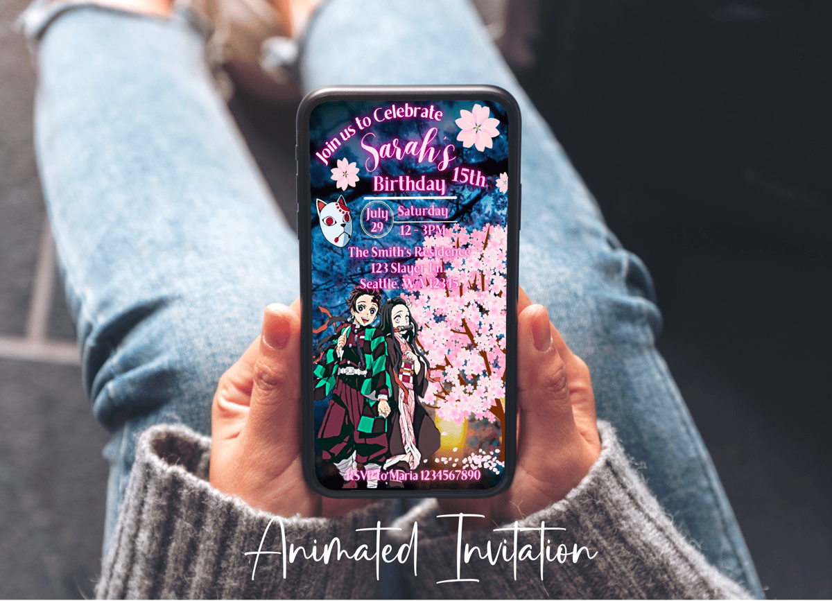 Image of Customizable Video E-Invitation Demon Blossom