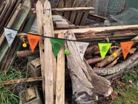 Image 1 of Floral Pennant Flag Garland # 5