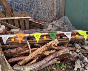 Image of Floral Pennant Flag Garland # 7