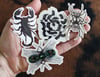 Sticker pack (scorpion, centipede, spider, fly)