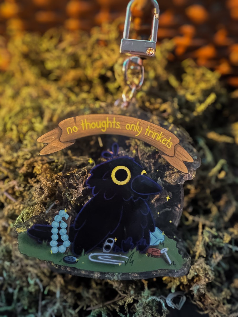 Image of no thoughts. only trinkets. Keychain