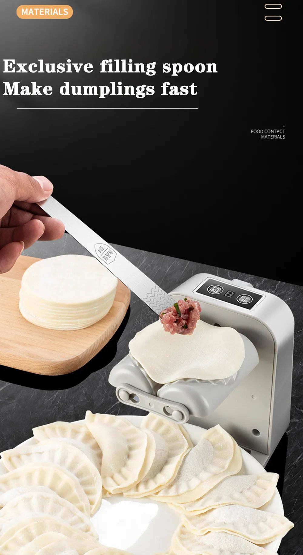Electric Dumpling Maker Machine Automatic USB Charging With Dumpling Pressing Mould