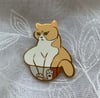 It Fits I Sits, Fat cat in a bowl Enamel Pin // cute funny