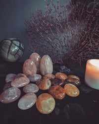 Image 1 of Red and golden healer quartz palmstones 