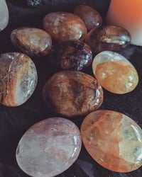 Image 3 of Red and golden healer quartz palmstones 