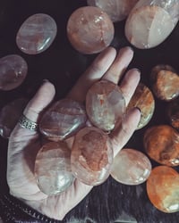 Image 2 of Red and golden healer quartz palmstones 