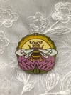 Bee Clover Glitter Pin badge